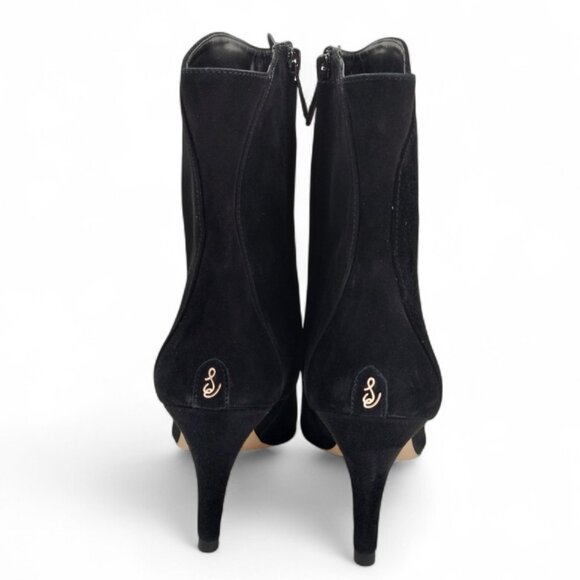 Sam Edelman Usha Size 8.5 M Black Suede Pointed Toe Stiletto Heel Ankle Bootie - Picture 12 of 13